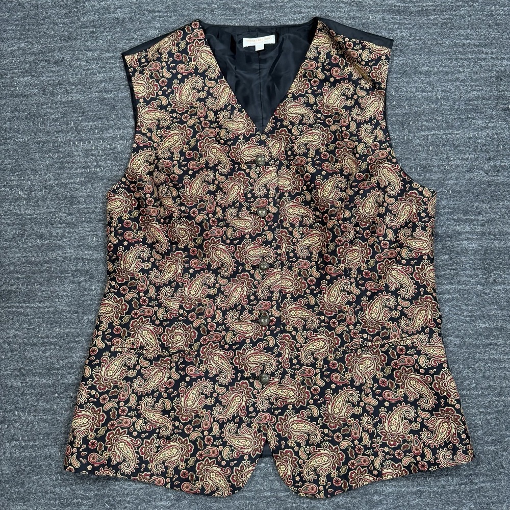 Brooks Brothers Vest Men Large Paisley Silk Formal Waistcoat Vintage Party USA
